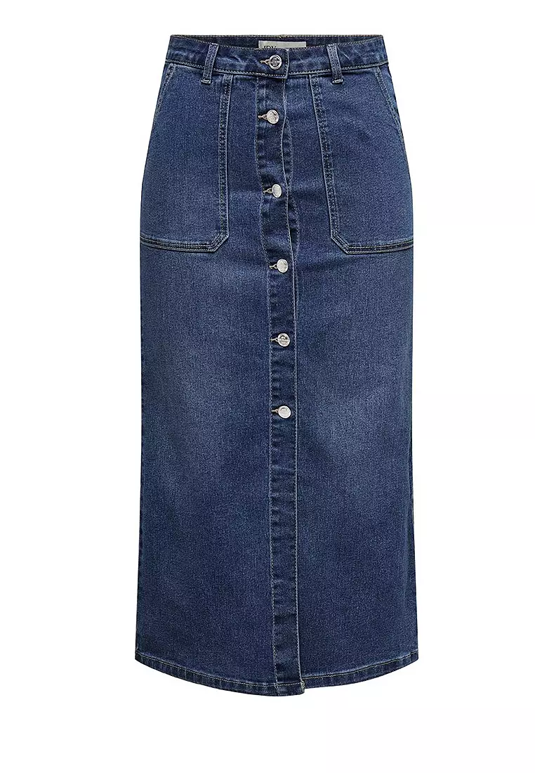 Franka High Waist Button Denim Skirt