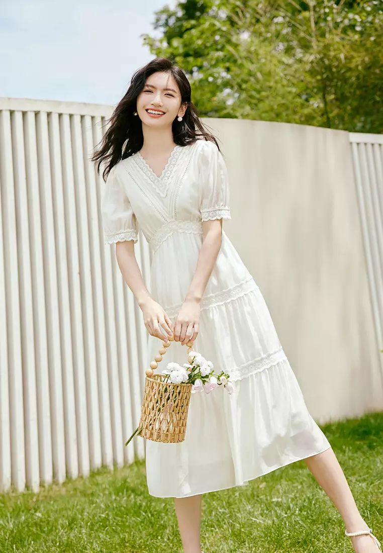 Buy Hopeshow Short Sleeve V-Neck Bridesmaid Dress 2025 Online ZALORA