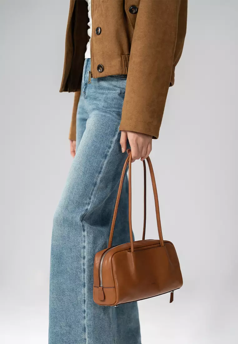 TONA Pocket East West Boston Bag - Caramel