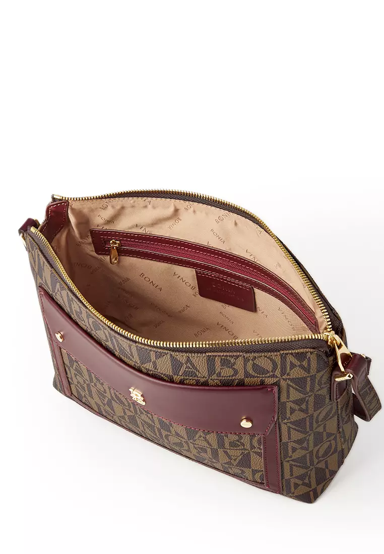 Saveria Monogram Medium Sling Bag