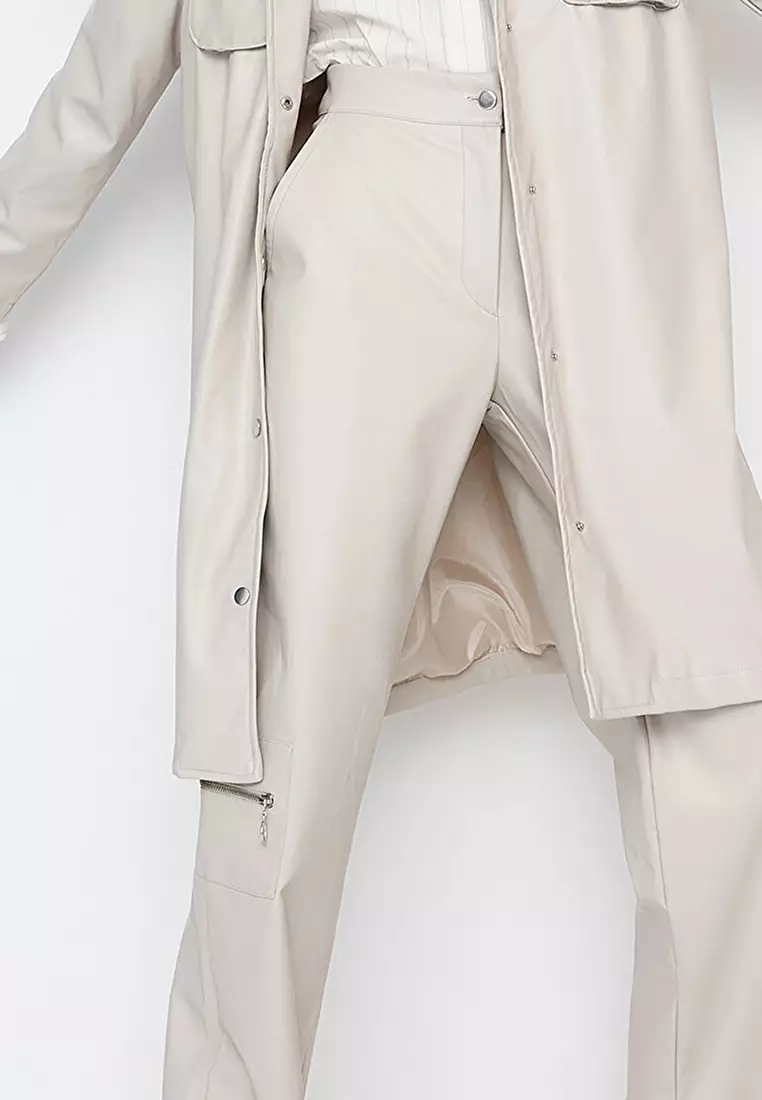 Limited Edition Faux Leather Cargo Trousers