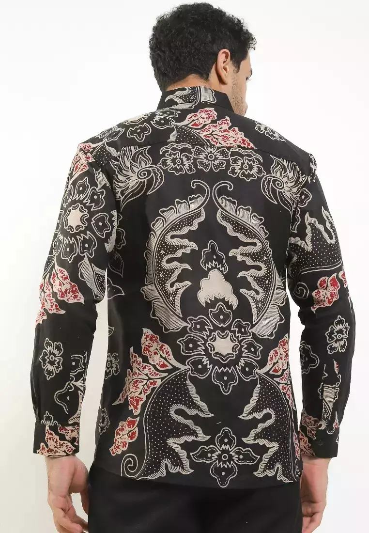 Mahkota Kemeja Batik Premium Pria Casual Modern Lengan Panjang