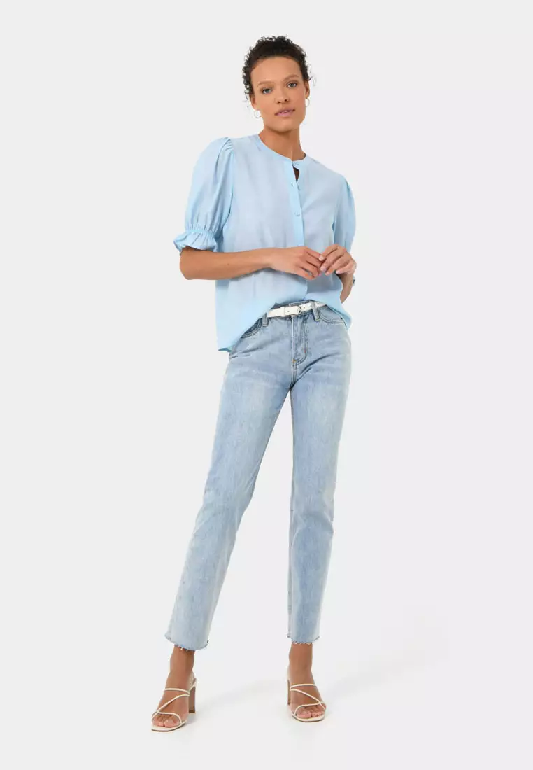 Octavia Ruffled Puff Sleeve Blouse