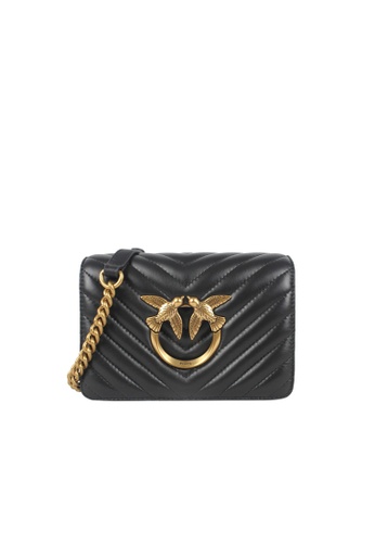 Pinko black Pinko 22 spring / Summer Love Click Mini hollowed out effect V-shaped quilted square chain with leather bird swallow bag 47508AC7D6EEE5GS_1