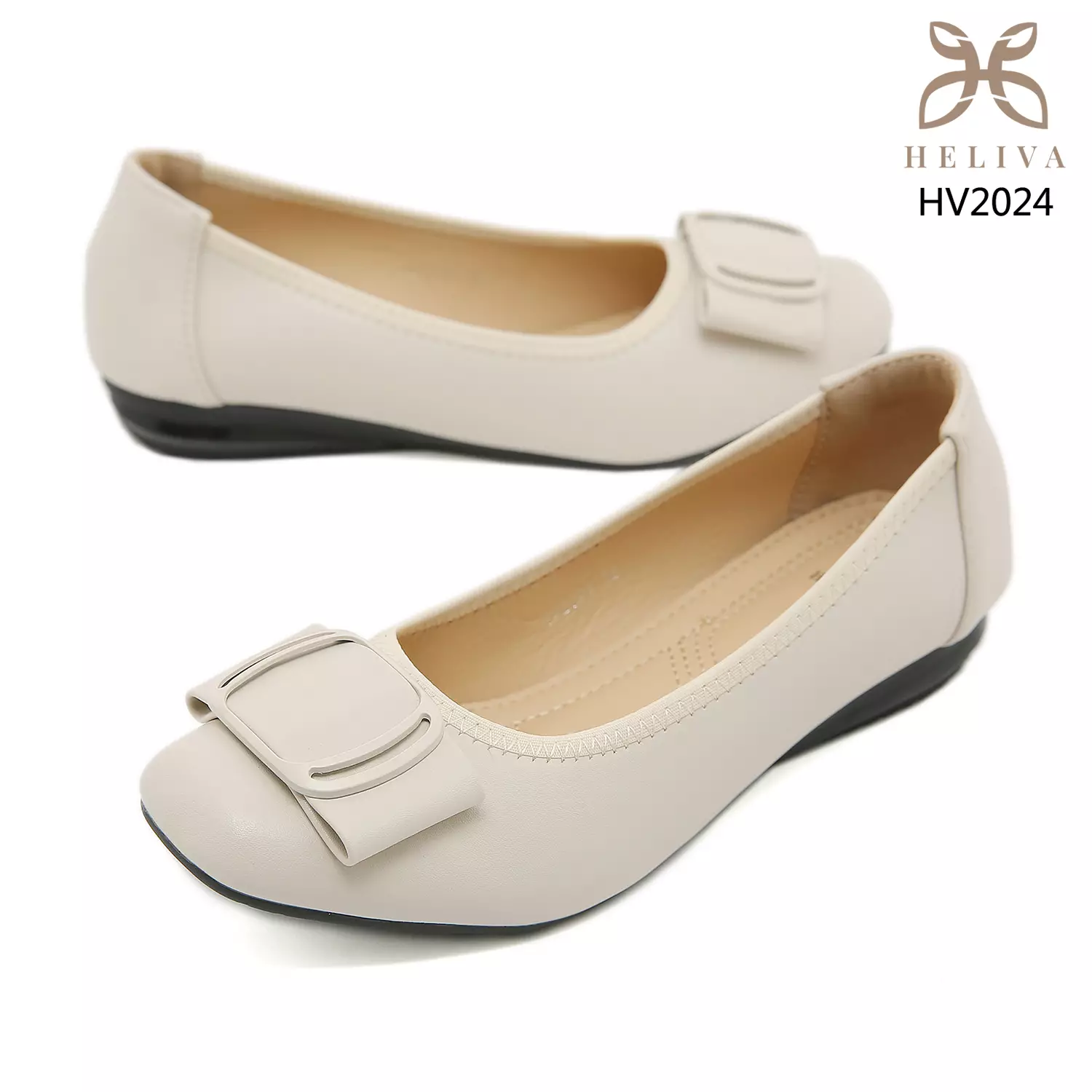 Heliva Hebe Loafer Slip On Shoes Square Toe Sol 2cm HV2024