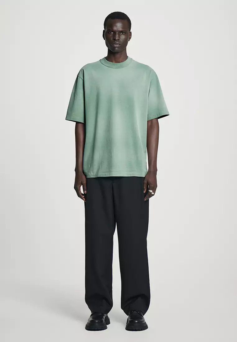 COS Oversized Faded Mock-Neck Cotton T-Shirt 2025 | Buy COS