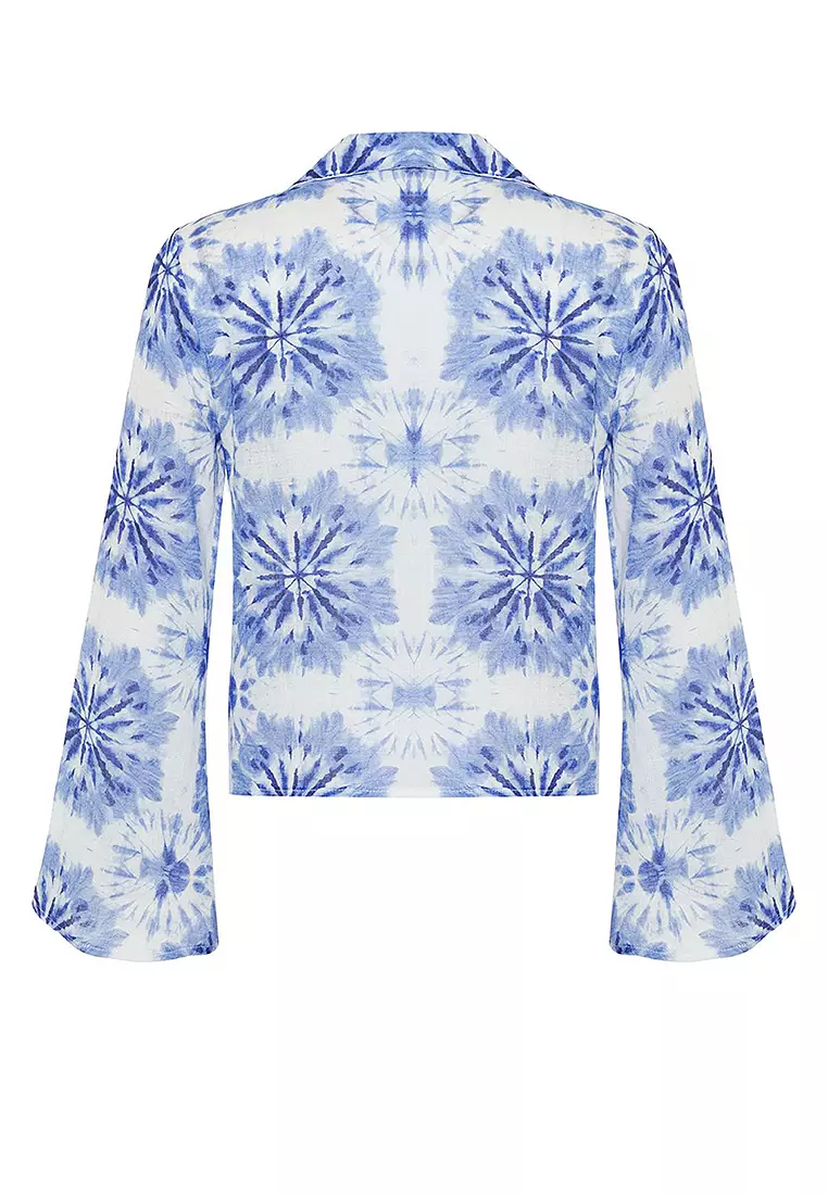 Patterned Crop Shirt