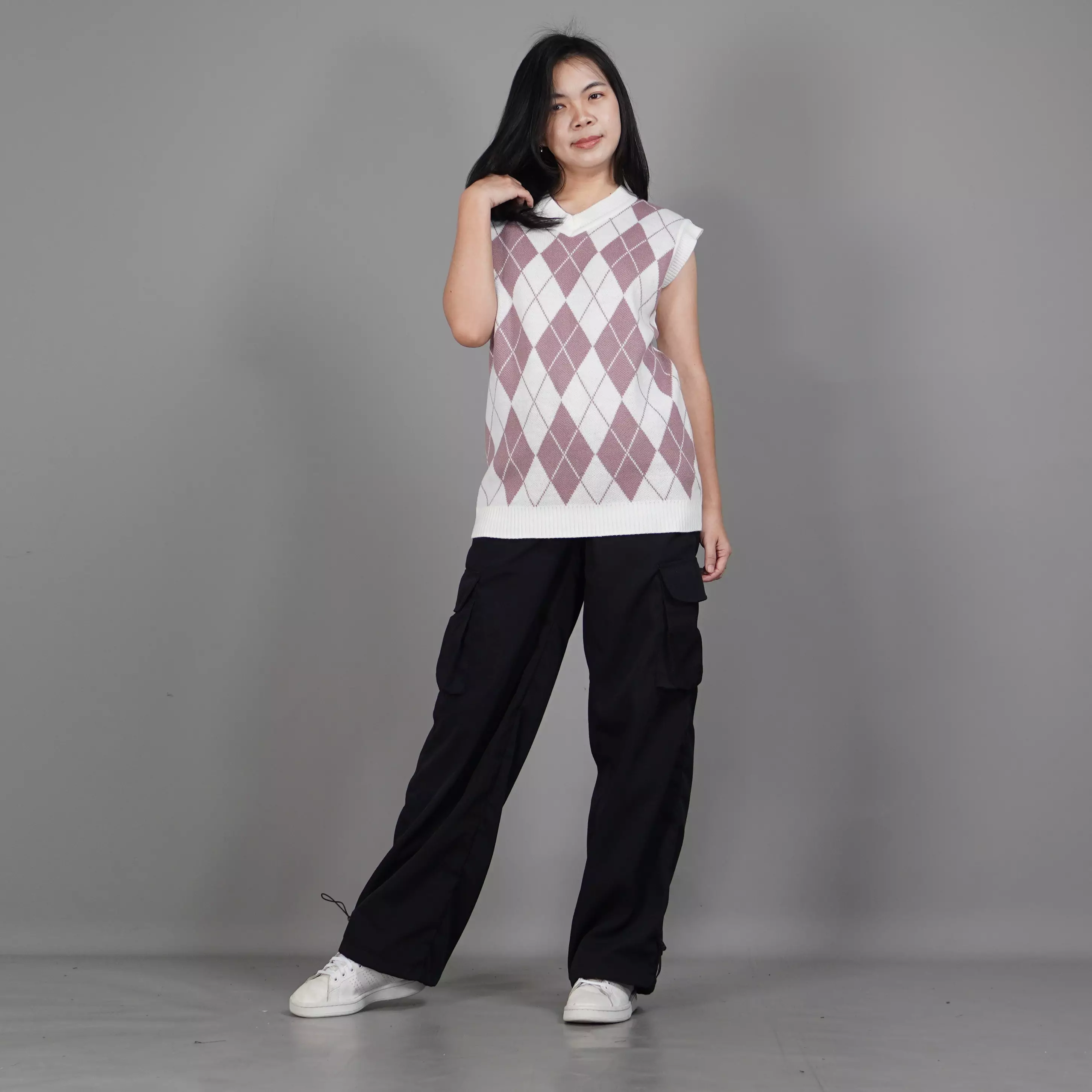  VEST WINDY Rompi Seragam Knit Vest Korean Style - NILA