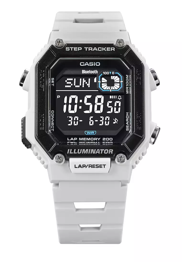 Casio Standard Series - Jam Tangan Digital Pria - White Resin Band - WS-B1000-8BV