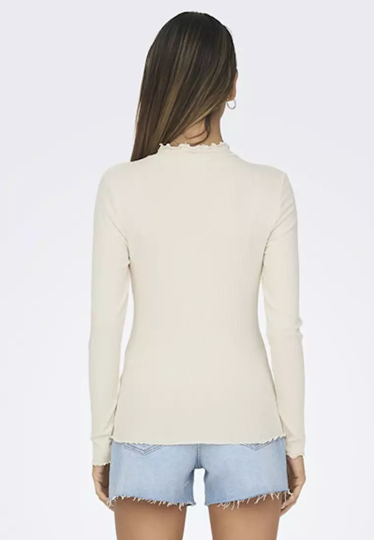 High Neck Rib Blouse