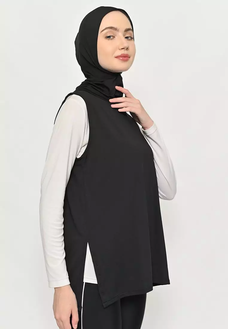 Farina Hijab Outer Black - Hijab Olahraga