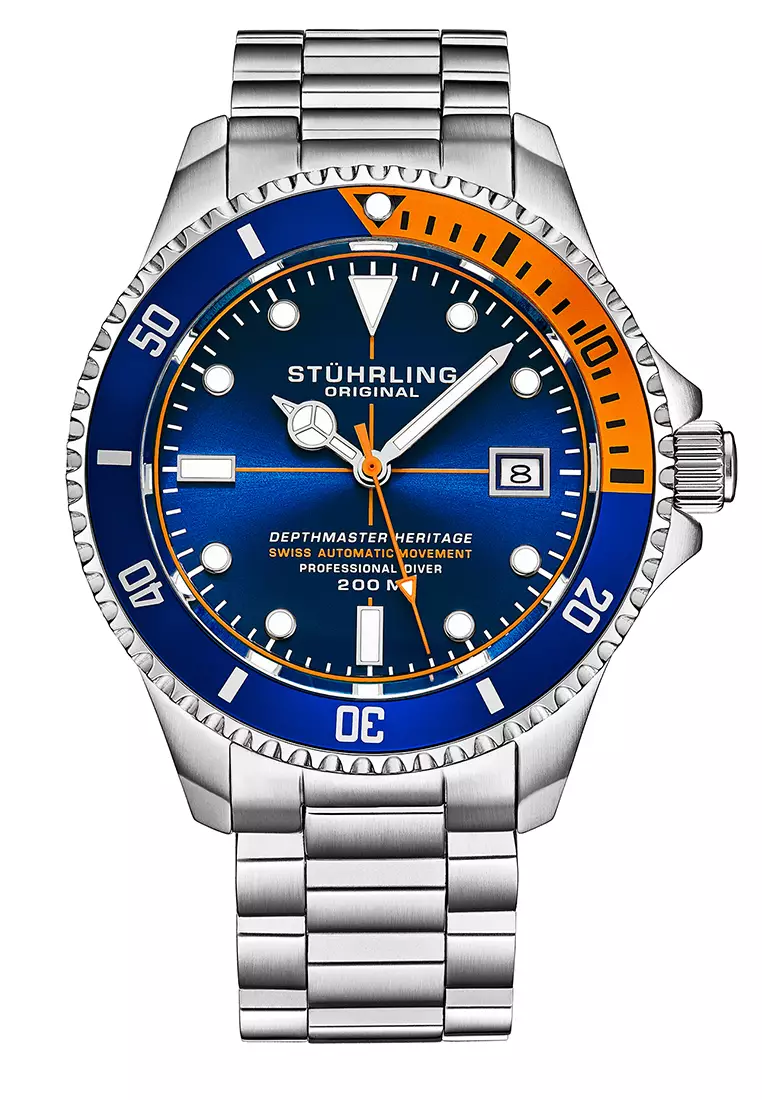 Stuhrling Original Depthmaster Heritage 883H-01 Jam Tangan Pria Diver Automatic Analog