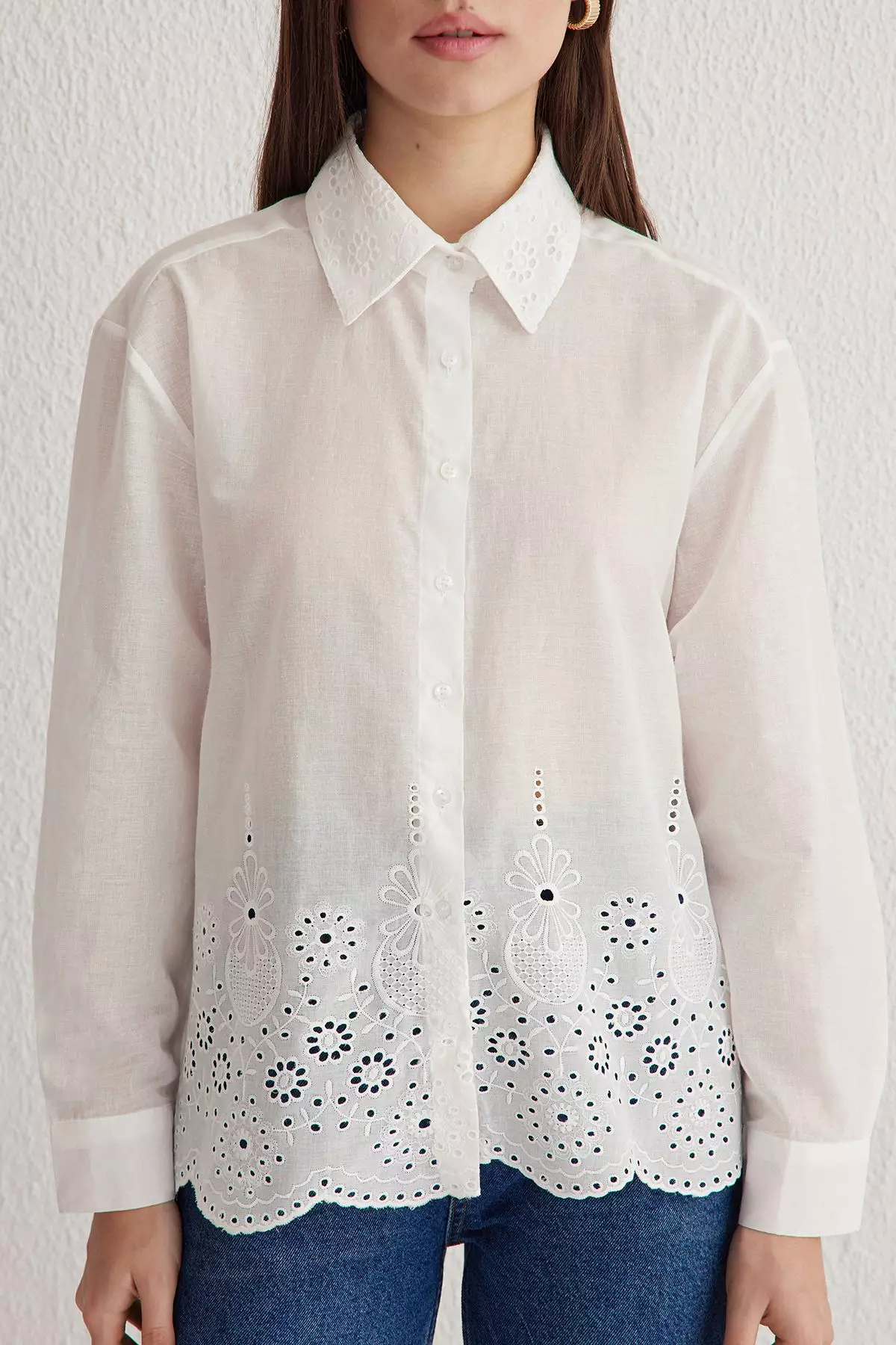 Embroidered Long Sleeve Shirt