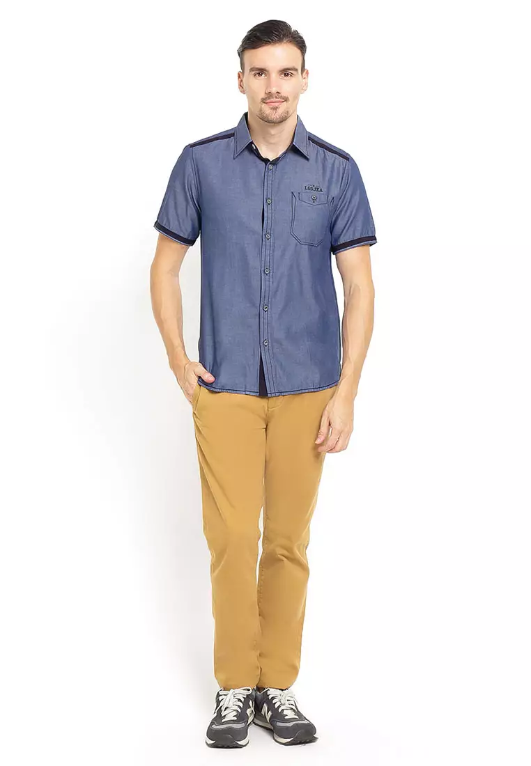 LGS - Kemeja Casual - Kantong - Biru - Slim Fit - JSH.390.S697F.527.C