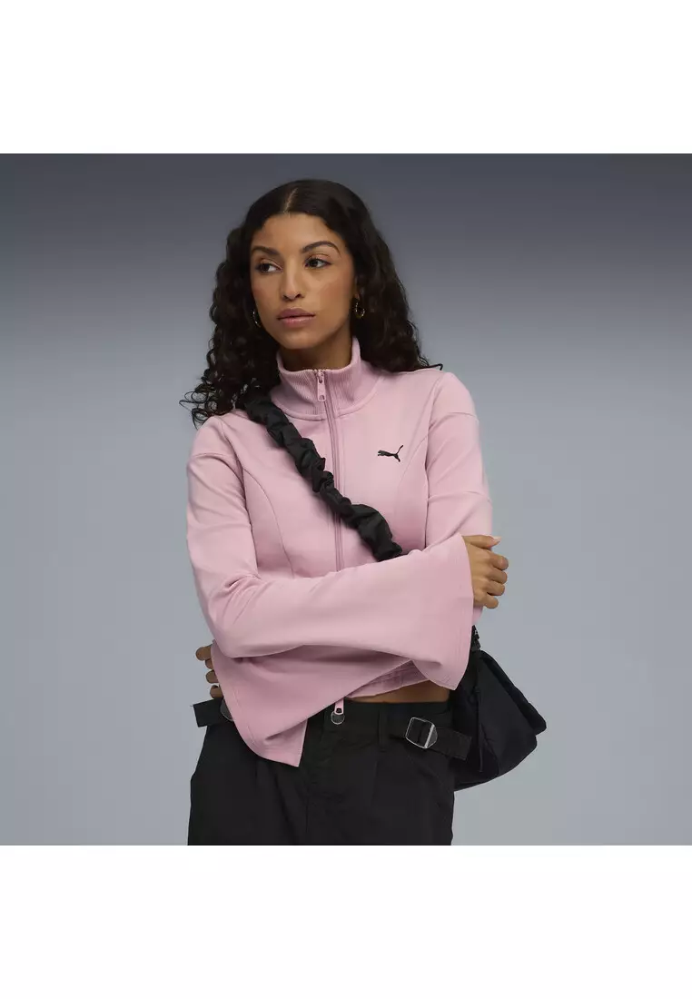 DARE TO Women's Slim Cropped Track Jacket