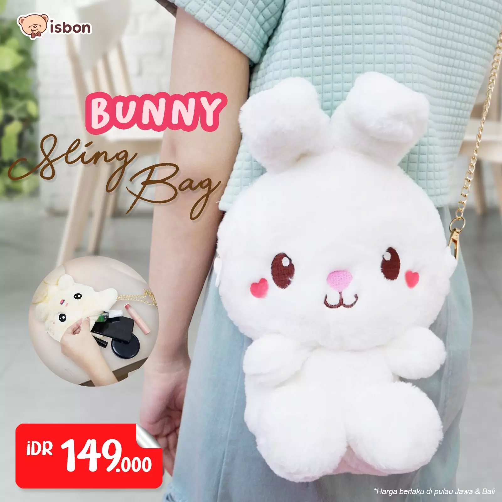 Tas Lindi Cute Karakter Size 17, Fesyen Wanita, Tas & Dompet di