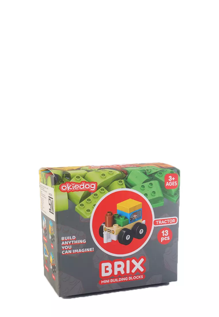 Okiedog Brix Tractor 13pcs - Mainan Bongkar Pasang Anak