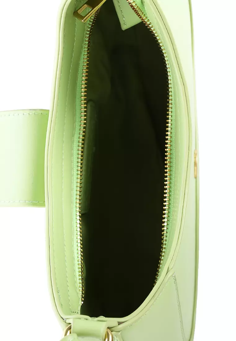 Faux leather Shoulder Bag In Green