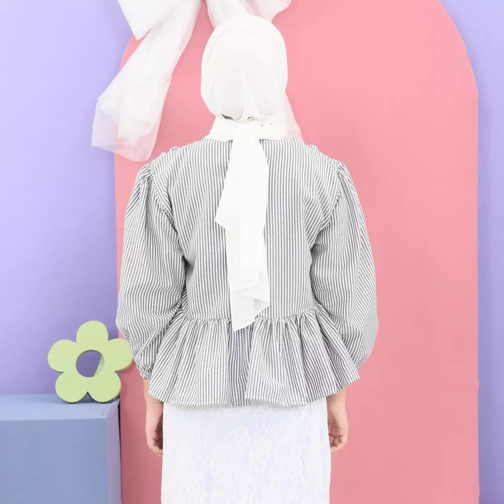 Liora Rubber Blouse - Stripe Black M19503 R73S5