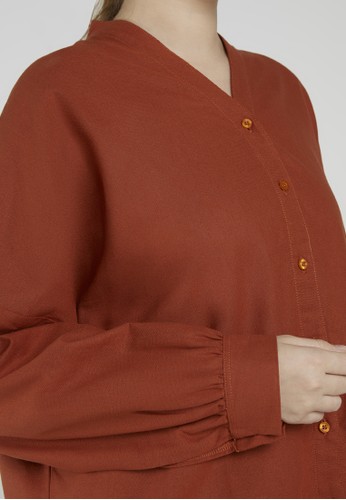 Point One brown Anneline Amber Kimono Shirt 7A409AA8EDACC7GS_1