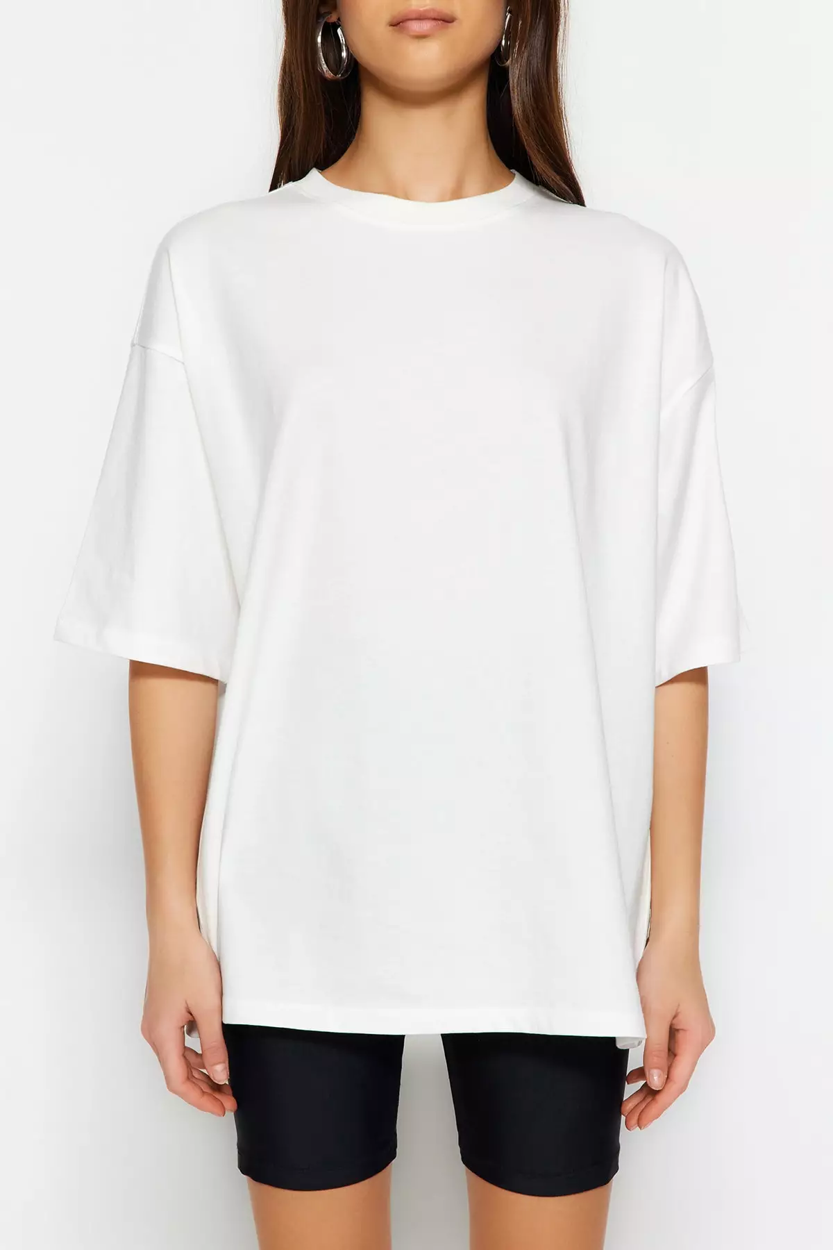 Trendyol Herren Oversize T-Shirt – 100% Baumwolle, Lässiger Rundhals, Marinenblau