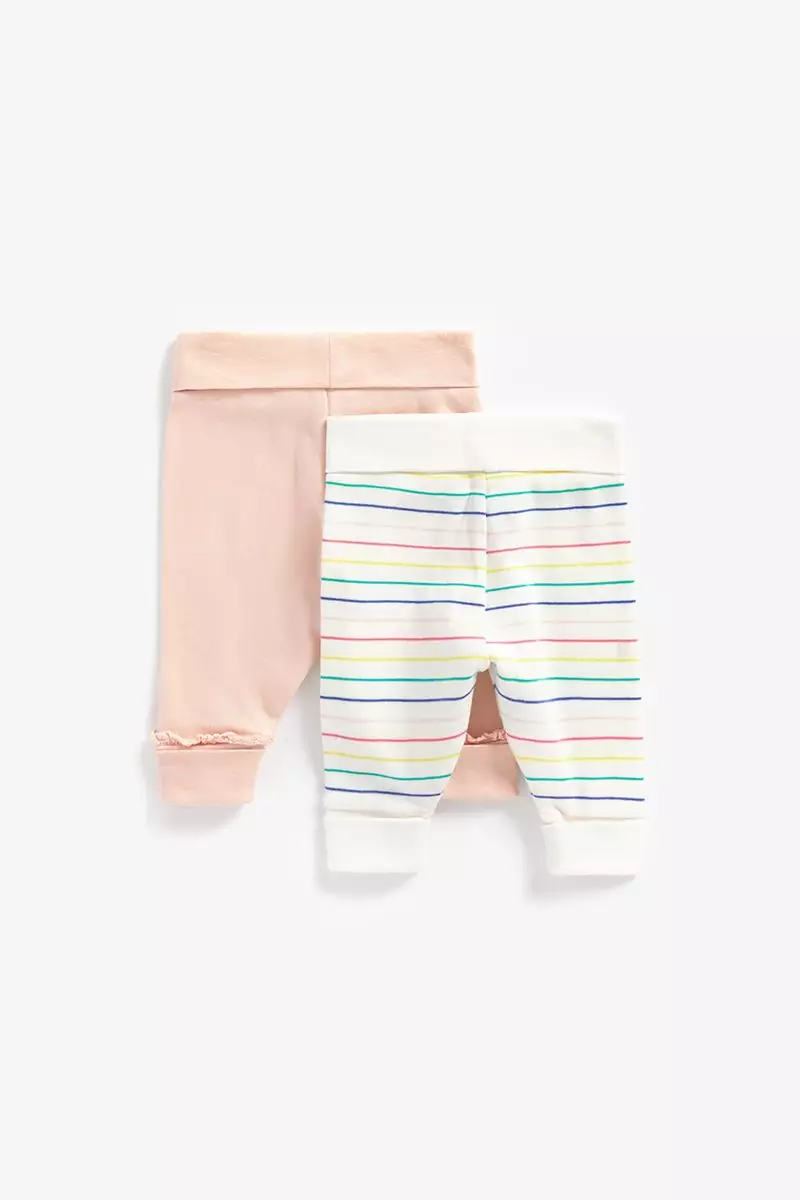 Mothercare Stripe and Pink Joggers - 2 Pack - Celana Panjang Bayi Perempuan (Multi)