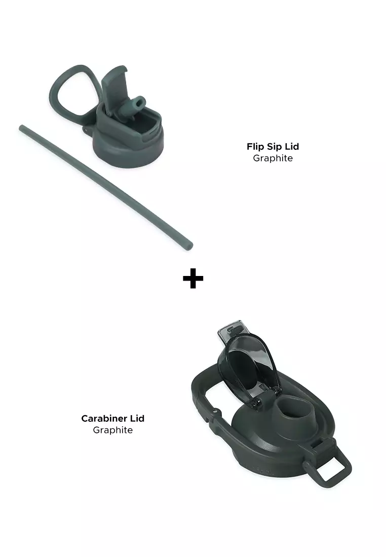 Flip Sip Lid and Carabiner Lid Graphite