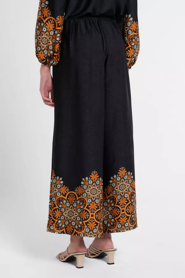 MINIMAL - Ivy - Celana Lurus Motif Etnik - Navy Dark