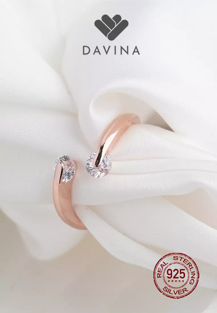 Jual DAVINA Jewelry DAVINA Ladies Syeila Ring Rose Gold Color Sterling ...