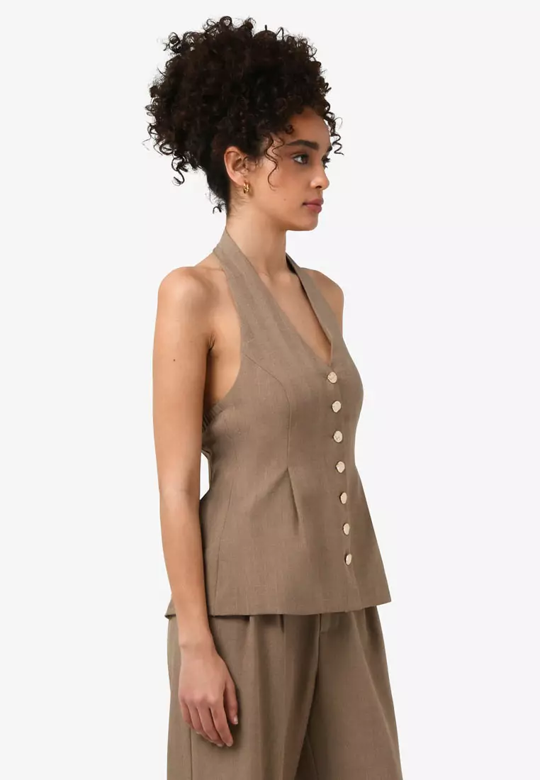 Lola Halter Neck Peplum Vest
