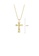 Glamorousky silver 925 Sterling Silver Plated Gold Fashion Simple Pattern Cross Pendant with Necklace 743E9AC7703B8CGS_2