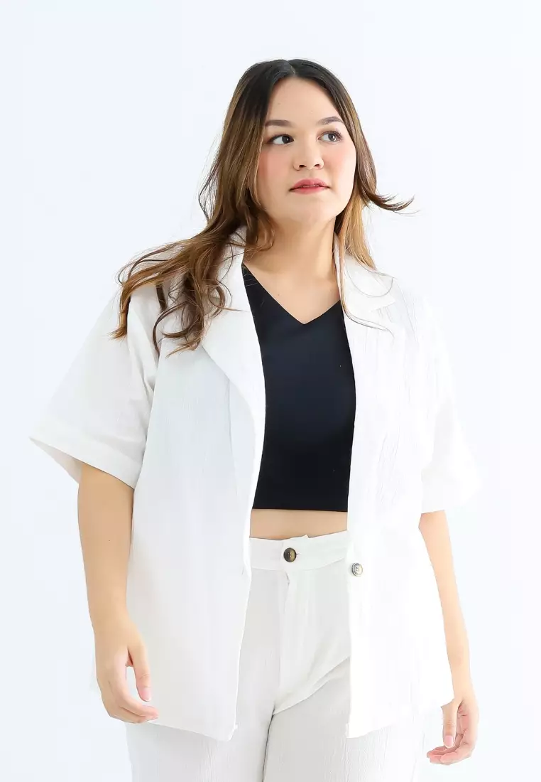 Plus Size Blazer Lorraine Broken White