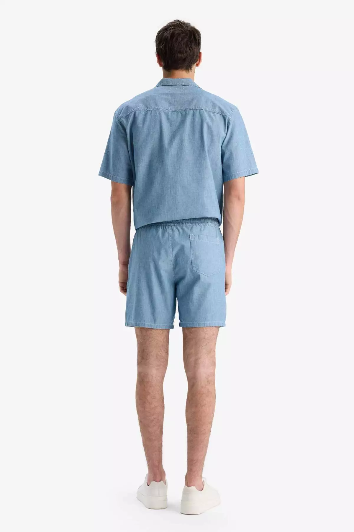 100% Cotton Summer Elastic Waist Relax Fit Comfortable Jean Bermuda Shorts F5594Ax25Sm