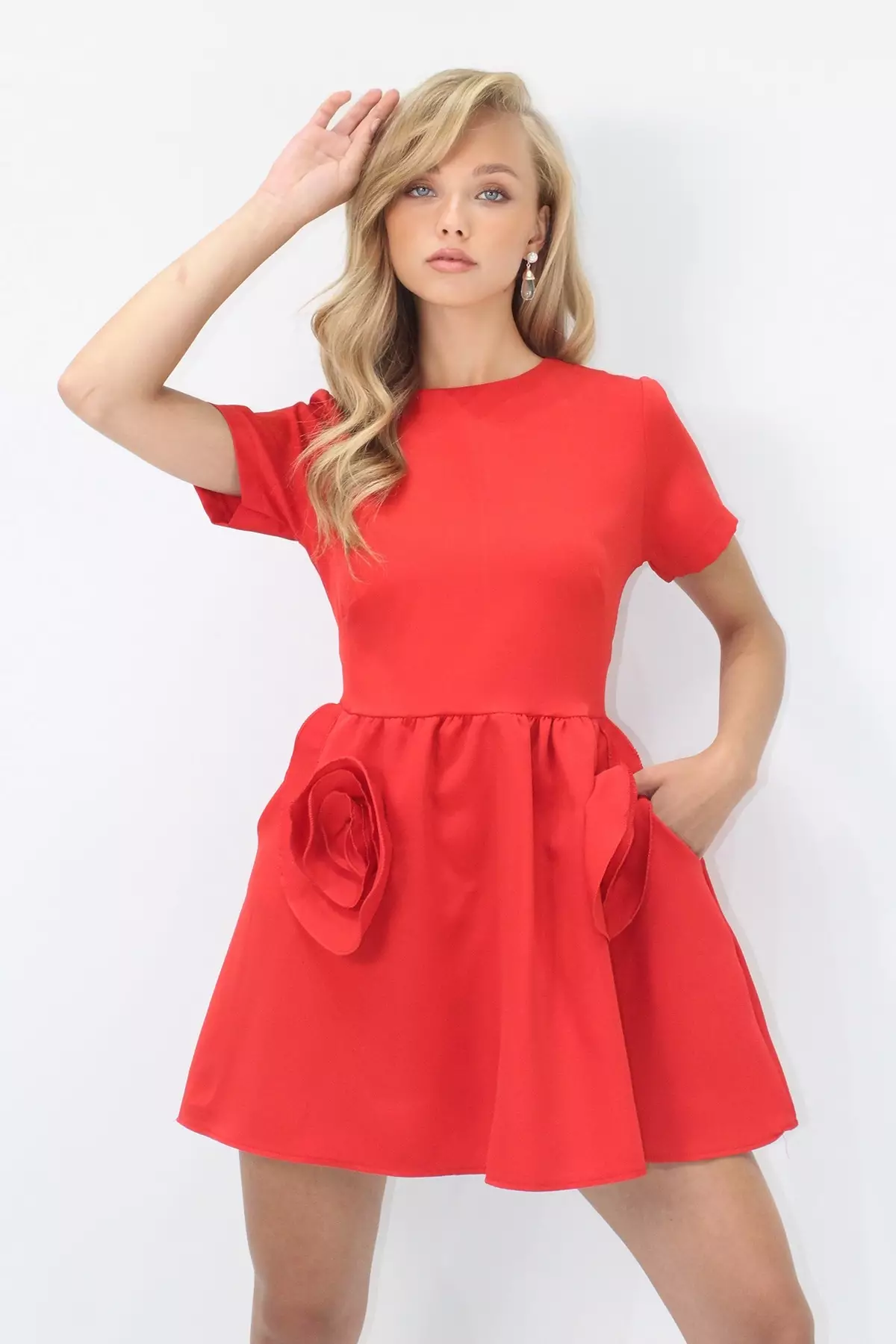 Flowers Detail Mini Dress