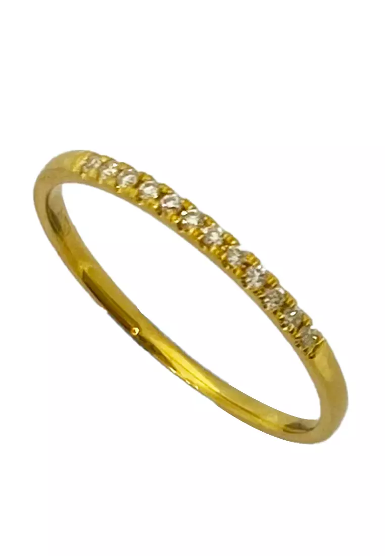 Buy LITZ [SPECIAL] LITZ 18K Yellow Gold Diamond Ring DR132-Y (SZ15 ...