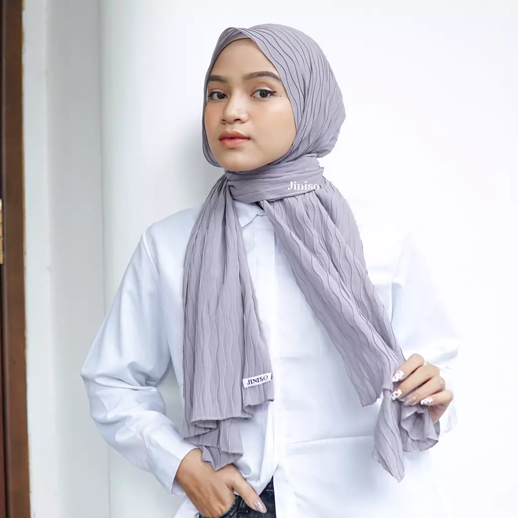 AURA Active Hijab Pashmina Full Plisket Wave