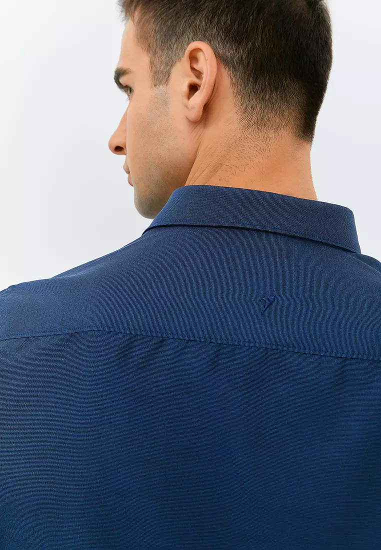 Jobb Pitsea Kemeja Pria Lengan Pendek Slim Fit Dark Navy