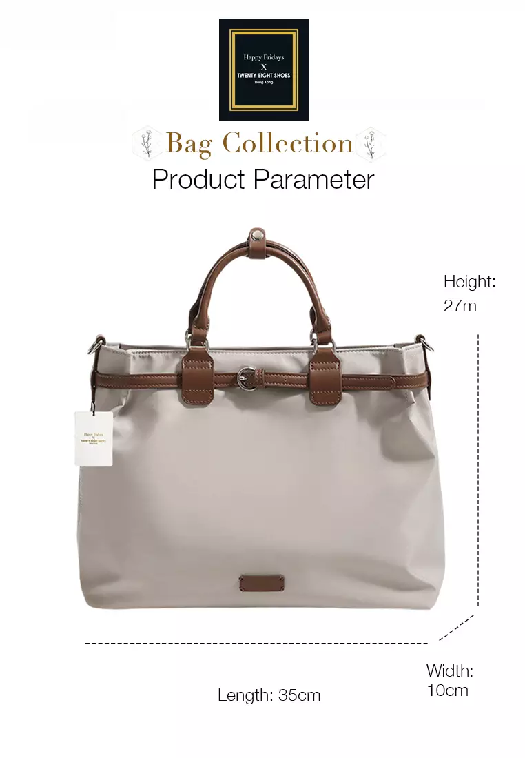 Multi Purpose Nylon Oxford Patch Genuine Leather Laptop Tote Bag JW MJ-1388