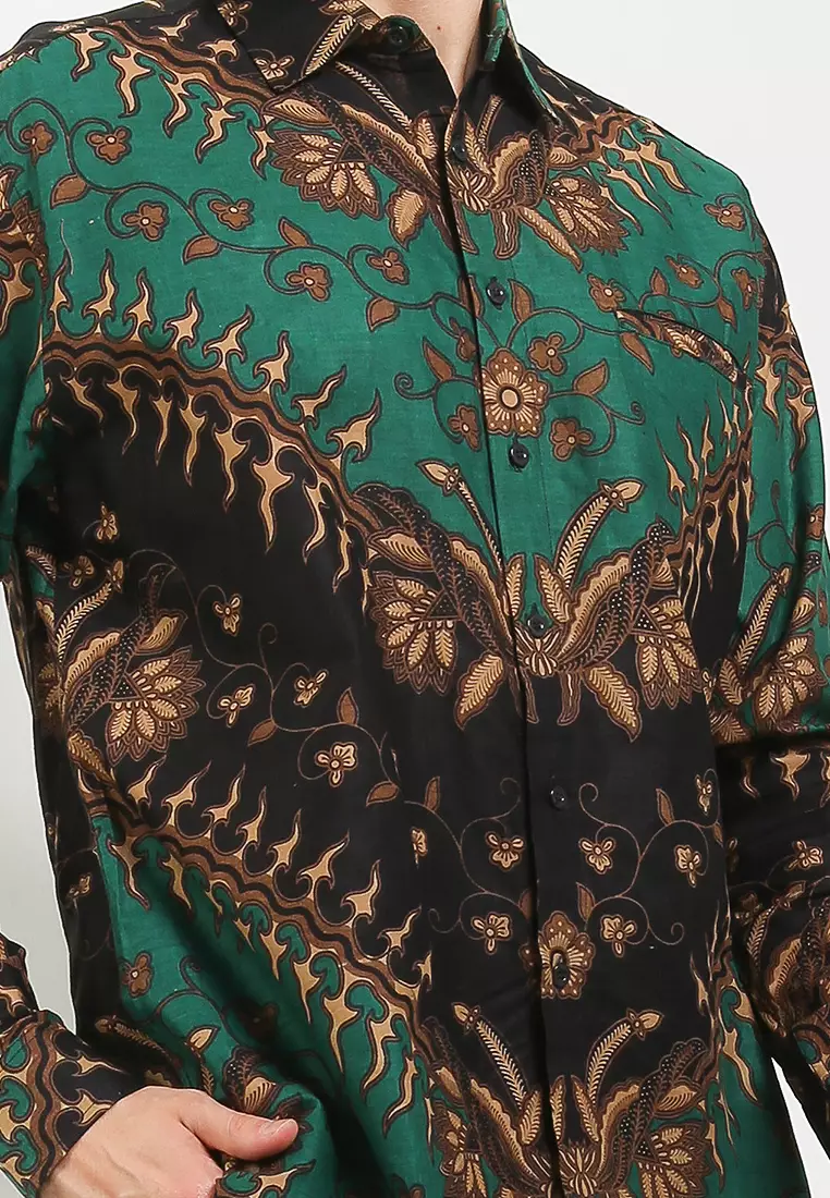 Abhicandra Kemeja Batik Exclusive Premium Pria Casual Modern Lengan Panjang