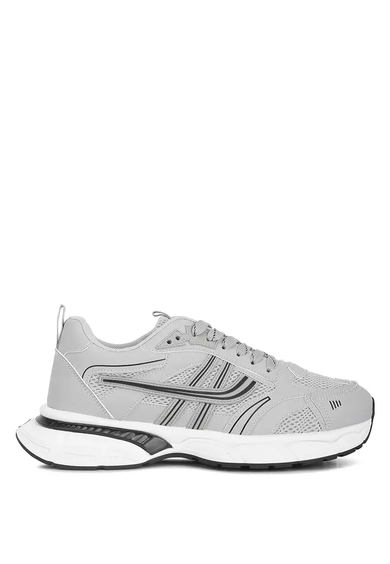 Lace Up Sneakers In Grey