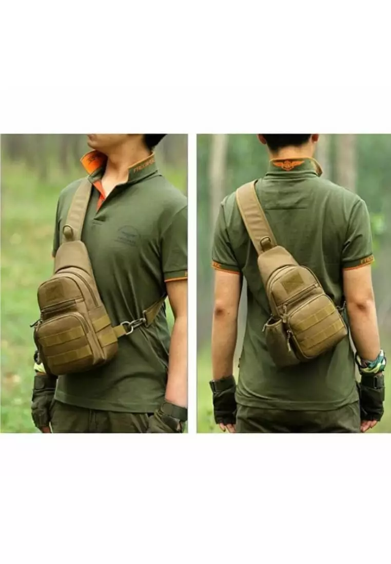 Falcon Khaki Crossbody Sling Bags