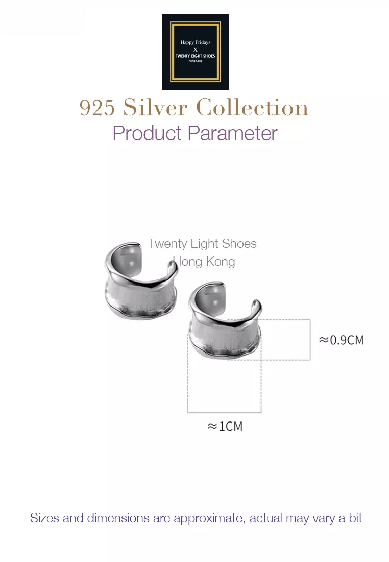 925 Silver Gold Plated Irregular Shape Brushed Ear Cuff JW AR-M00276