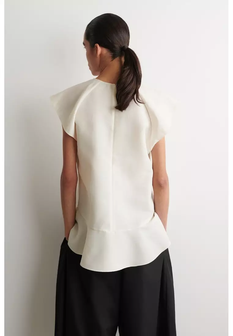 FLARED CAP-SLEEVE TOP