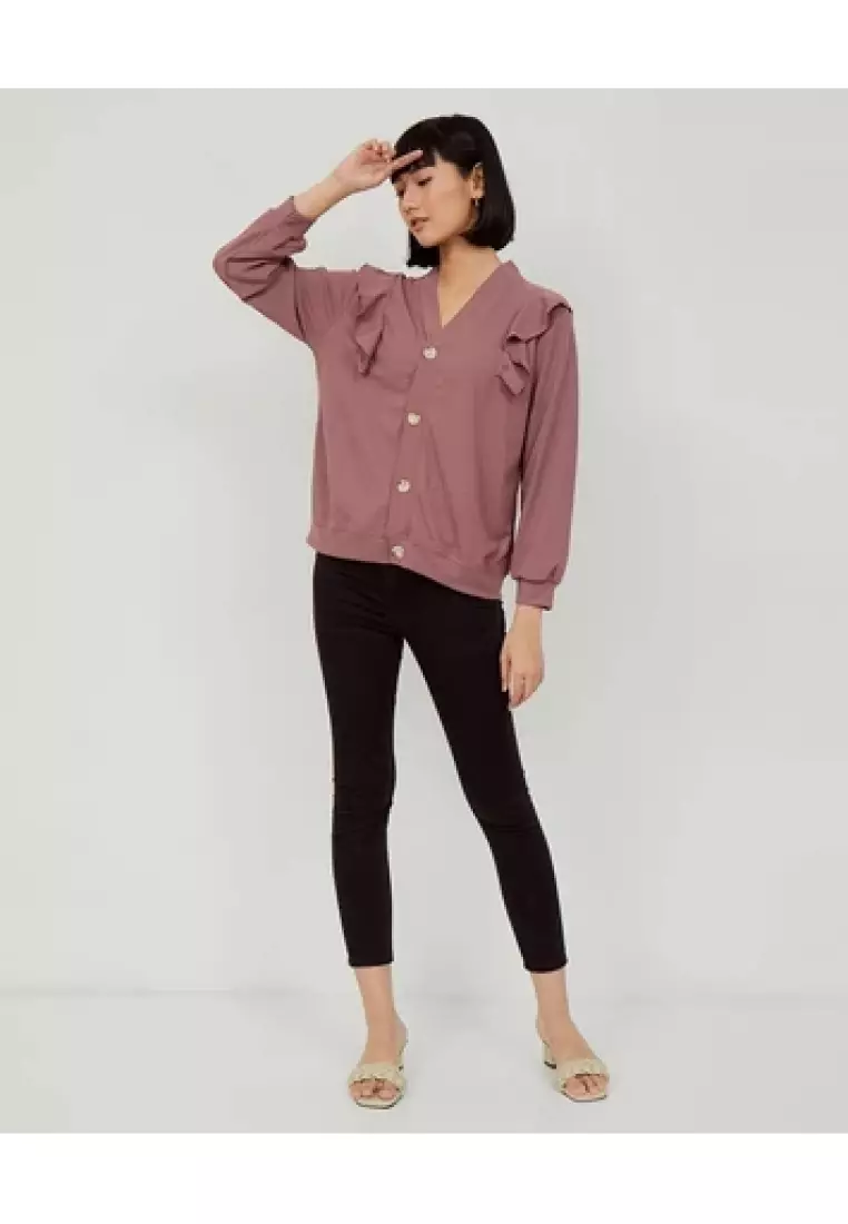 Mayonette Lolla Outer Waffle Knit Rajut - Cardigan Kancing Wanita Terbaru Korean Style