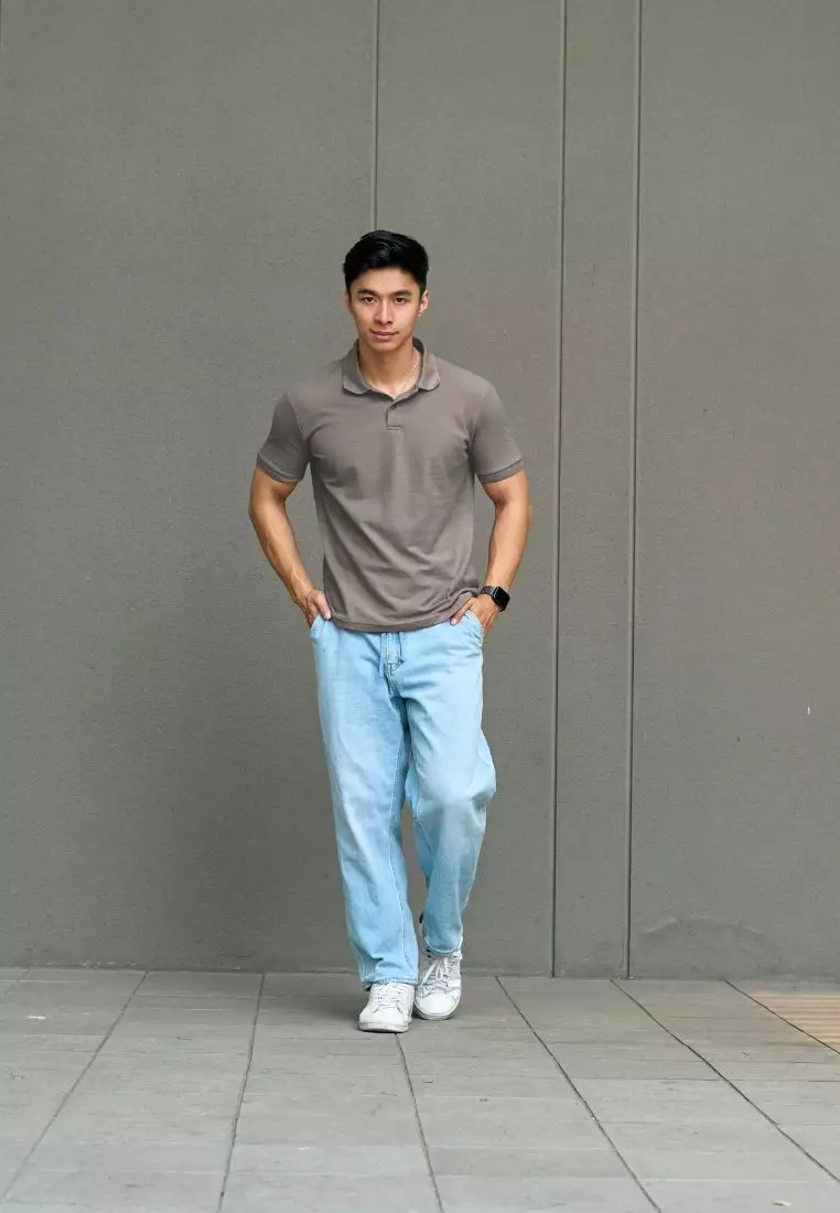 Kale Park Dark Grey 02/ Kaos Polo Pria Lengan Pendek Kerah / Polo Shirt Slim Fit