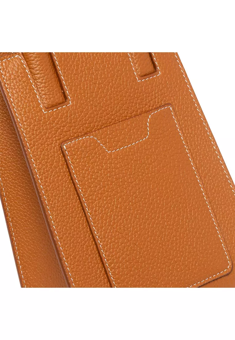 Grainy Leather Micro Frances Tote Warm Russet 80627021