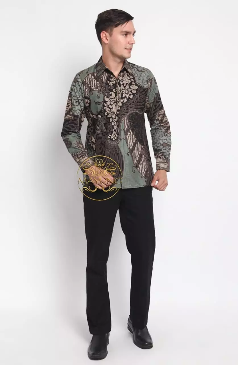 Seno Ijo Kemeja Batik Pria Premium Slimfit Modern Lengan Panjang