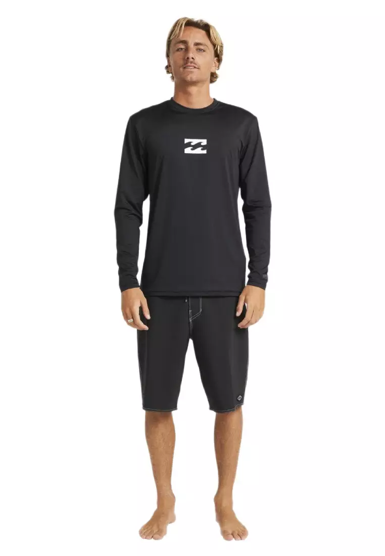 Billabong Mens All Day Wave Long Sleeve Rash Vest (Sea Blue) main image 1