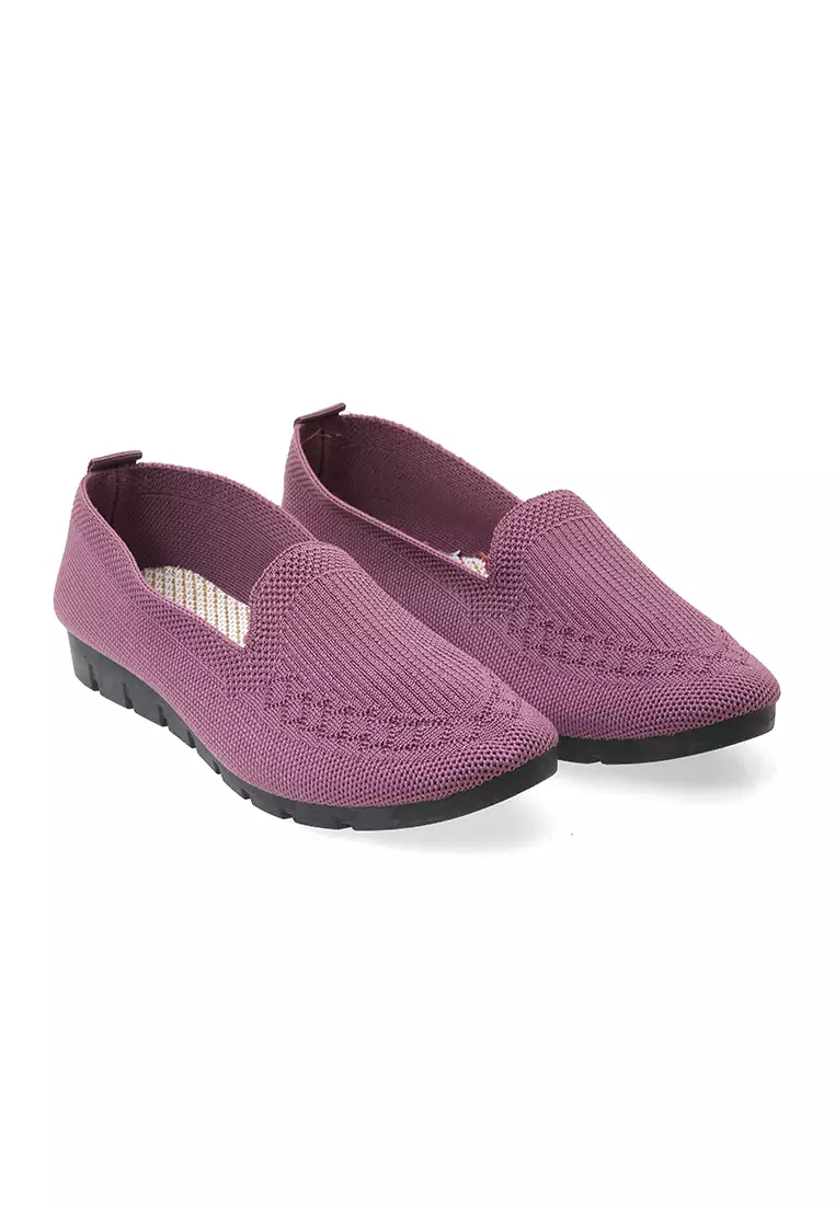 Sepatu Wanita Slip On Simple Design Casual Premium Quality - Purple