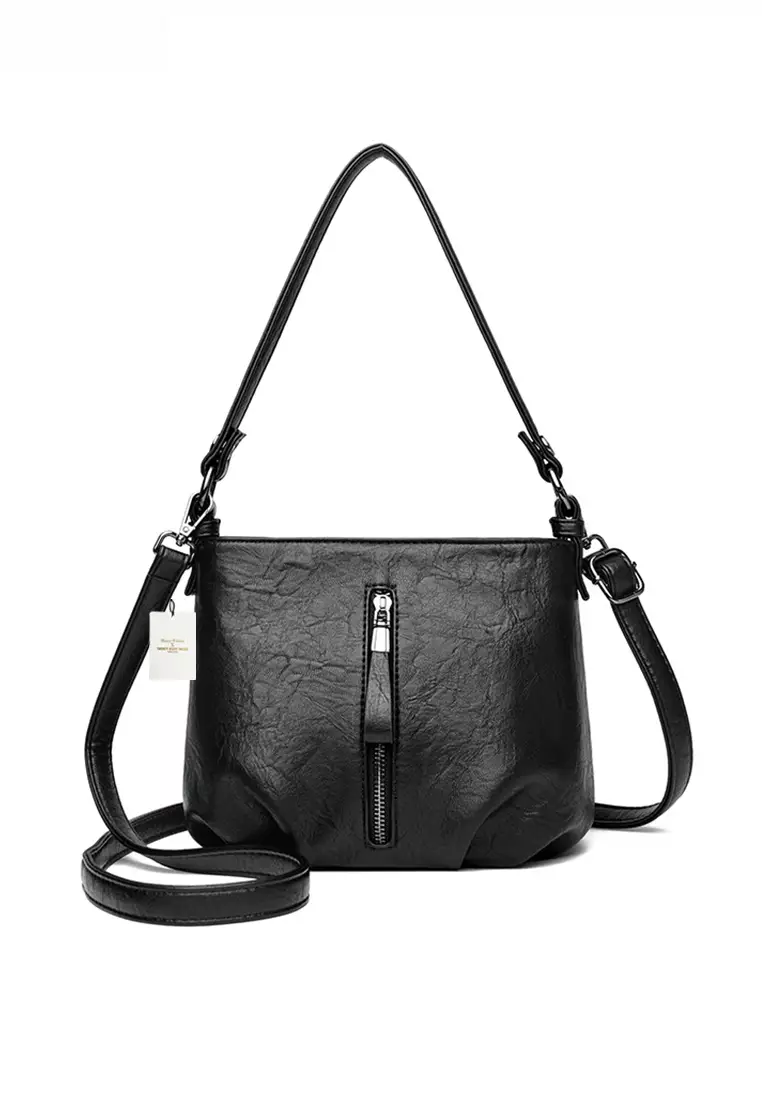 Textured Faux Leather Cross-Body Bucket Bag JW HD-3938